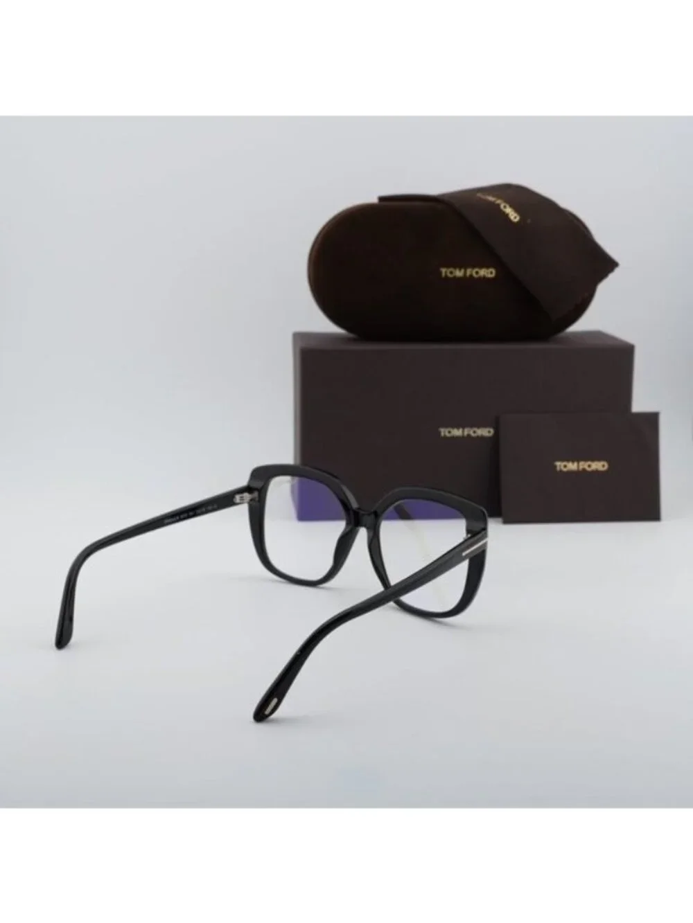 Tom Ford FT6043-B 001 Square Eyeglasses 53mm - Black/Blue Light Block